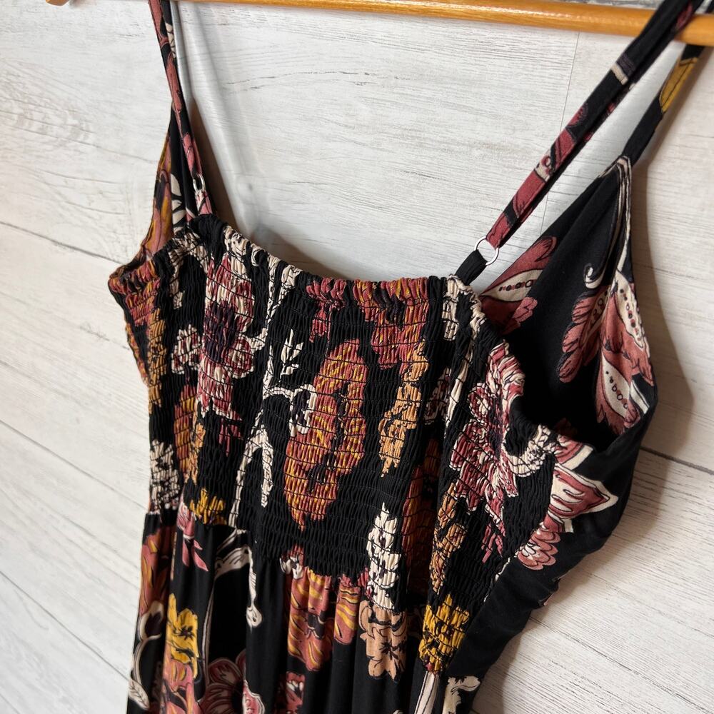 Angie Dress Womens SZ Medium Earth Tones Bishop Dress Paisley Floral Twist Front - Picture 13 of 16